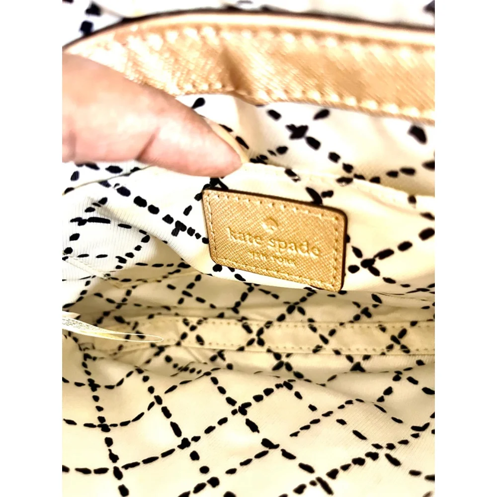 Kate Spade New York Womens Rose Gold Newbury Lane Sally Saffiano Crossbody Bag